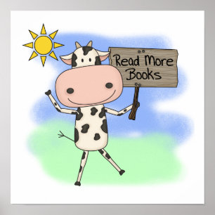 Koe Meer boeken lezen Poster