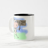 Koe Meer boeken lezen Tweekleurige Koffiemok (Voorkant links)