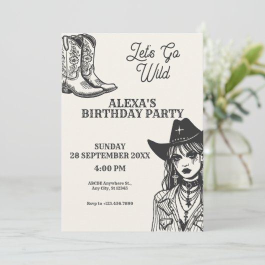 Koe meid, laten we gaan wild kaart (Staand voorkant)