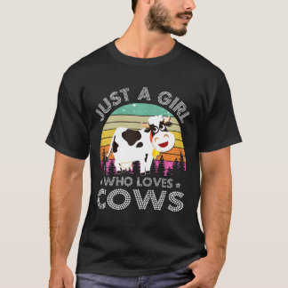 Koe Meisje Dat Van Koeien Houdt Boerderij Boer Sla T-shirt