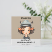 Koe meisje Party Bedankkaart (Staand voorkant)