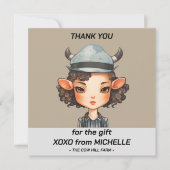 Koe meisje Party Bedankkaart (Voorkant)