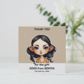 Koe meisje Party Bedankkaart (Staand voorkant)