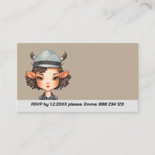 Koe meisje Party Informatiekaartje (Voorkant)