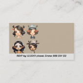 Koe meisje Party Informatiekaartje (Voorkant)