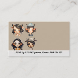 Koe meisje Party Informatiekaartje