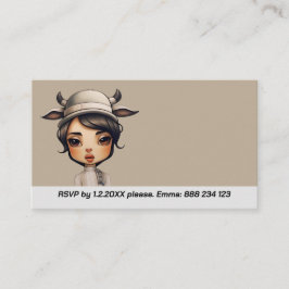 Koe meisje Party Informatiekaartje