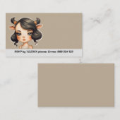 Koe meisje Party Informatiekaartje (Voorkant / Achterkant)