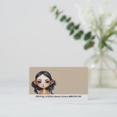 Koe meisje Party Informatiekaartje (Staand voorkant)