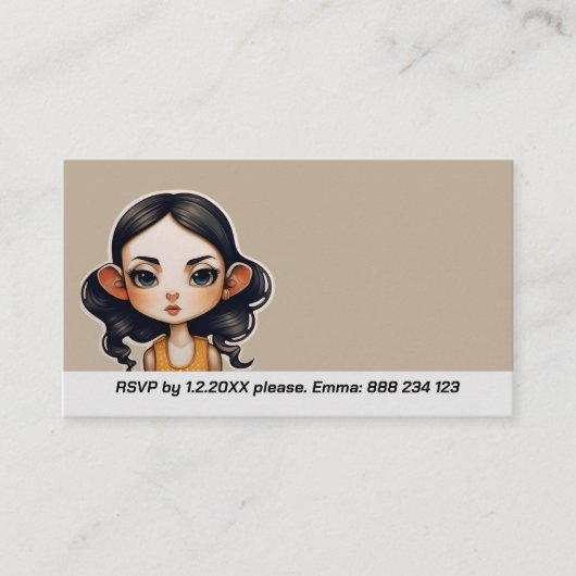 Koe meisje Party Informatiekaartje (Voorkant)