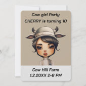 Koe meisje Party Kaart (Voorkant)