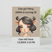 Koe meisje Party Kaart (Staand voorkant)