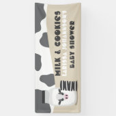 Koe Melk en Cookies Beige Baby shower Banner (Verticaal)