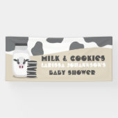 Koe Melk en Cookies Beige Baby shower Banner (Horizontaal)