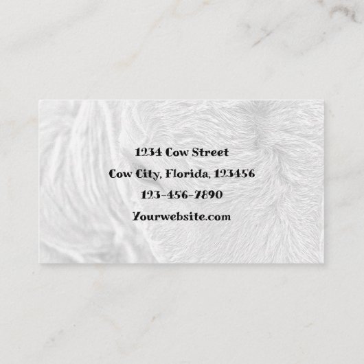 Koe melkrundvlees Boerderij zwart/wit land Visitekaartje (Achterkant)