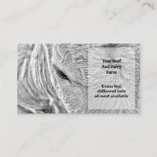 Koe melkrundvlees Boerderij zwart/wit land Visitekaartje (Voorkant)