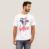 Koe Merica Funny I Love America Vierde van juli T-shirt (Voorkant volledig)