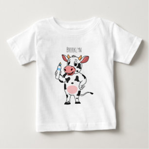 Koe met baby flesje cartoon