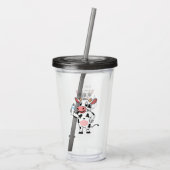 Koe met baby flesje cartoon acryl drinkbeker (Achterkant)