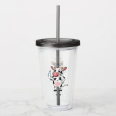 Koe met baby flesje cartoon acryl drinkbeker (Voorkant)