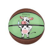 Koe met baby flesje cartoon basketbal (Voorkant)