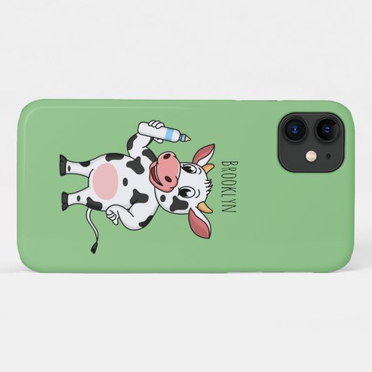 Koe met baby flesje cartoon Case-Mate iPhone case (Achterkant (horizontaal))