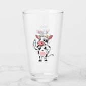 Koe met baby flesje cartoon glas (Achterkant)
