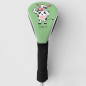 Koe met baby flesje cartoon golfheadcover (Voorkant)