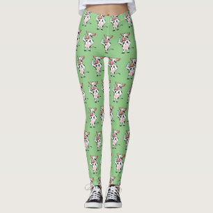 Koe met baby flesje cartoon leggings