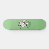 Koe met baby flesje cartoon persoonlijk skateboard (Horizontaal)