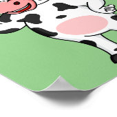 Koe met baby flesje cartoon poster (Hoek)