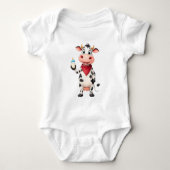 Koe met baby flesje cartoon romper (Voorkant)