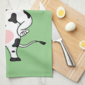 Koe met baby flesje cartoon theedoek (Quarter Fold)