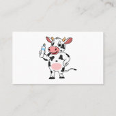 Koe met baby flesje cartoon visitekaartje (Achterkant)