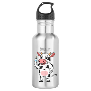 Koe met baby flesje cartoon waterfles 
