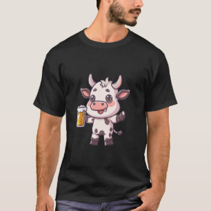 Koe Met Bier Comic Grappig Feest T-shirt