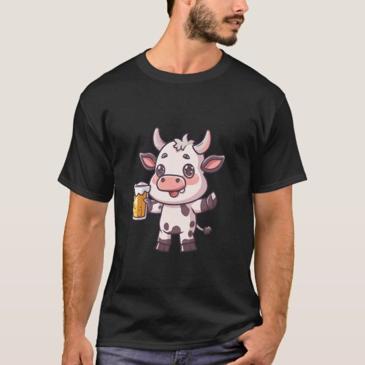 Koe Met Bier Strip Mopsharde Feest T-shirt (Voorkant)