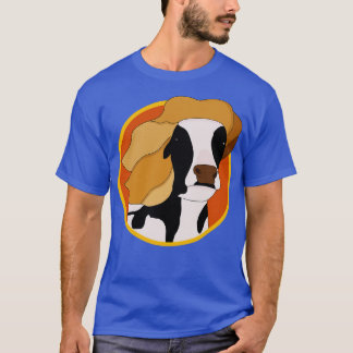Koe met blond pruik t-shirt