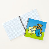 Koe met bord notitieboek (Binnen)