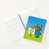 Koe met bord notitieboek (Binnen)