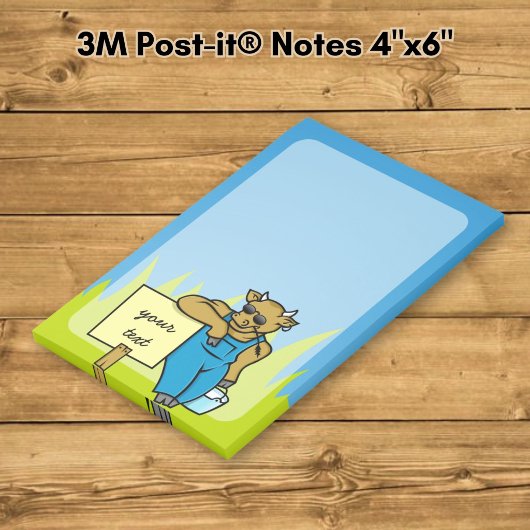 Koe met bord post-it® notes