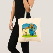 Koe met bord tote bag (Voorkant (product))
