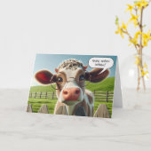 Koe met brillen Verjaardag Humor Kaart (Gele Bloem)