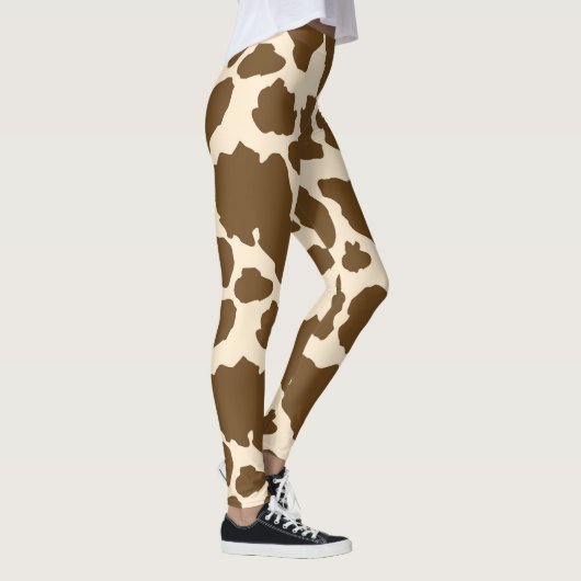 Koe met bruine spots Druk boerenveestapel af Leggings (Rechts)