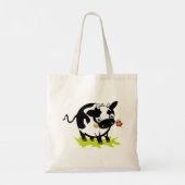 Koe Met Een Bloem Tote Bag (Achterkant)
