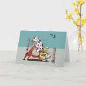 Koe met een brommer kaart (Gele Bloem)