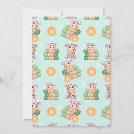 Koe met een uitnodiging tot het indienen van een g (Achterkant)