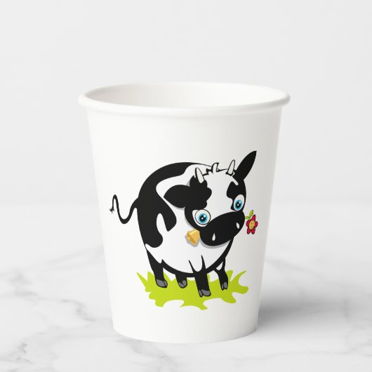 Koe met een ventilator papieren bekers (Voorkant)