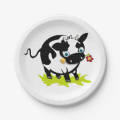 Koe met een ventilator papieren bordje (Voorkant)