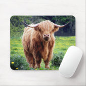 Koe met grote hoorns mooie natuur muismat (Met muis)